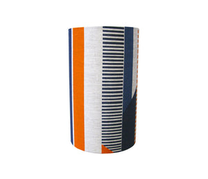 Textured Stripe Lampshade: Blue, Navy, Orange