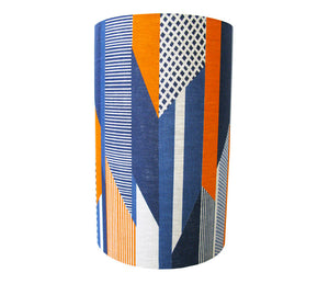 Textured Stripe Lampshade: Blue, Navy, Orange