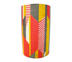 Textured Stripe Lampshade: Pink, Grey, Yellow