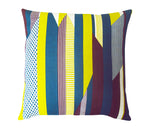 Load image into Gallery viewer, Textured Stripe Cushion: Aubergine, Teal, Lime
