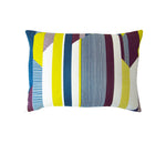 Load image into Gallery viewer, Textured Stripe Cushion: Aubergine, Teal, Lime
