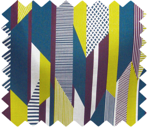 Textured Stripe Swatch: Aubergine, Lime, Teal