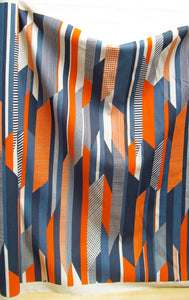 Textured Stripe: Blue, Navy, Orange