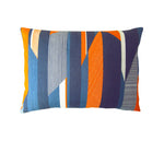Load image into Gallery viewer, Textured Stripe Cushion: Blue, Navy, Orange
