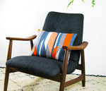 Load image into Gallery viewer, Textured Stripe Cushion: Blue, Navy, Orange
