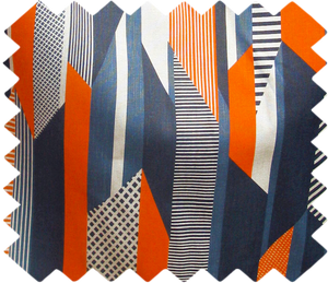 Textured Stripe Swatch: Blue, Navy, Orange