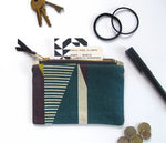 Load image into Gallery viewer, Textured Stripe pouch: Aubergine, Lime, Teal

