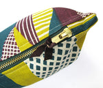 Load image into Gallery viewer, Textured Stripe pouch: Aubergine, Lime, Teal
