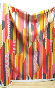 Textured Stripe: Pink, Grey, Yellow