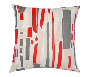Topsy Turvy Cushion: Red, Light Grey, Grey