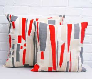 Topsy Turvy Cushion: Red, Light Grey, Grey