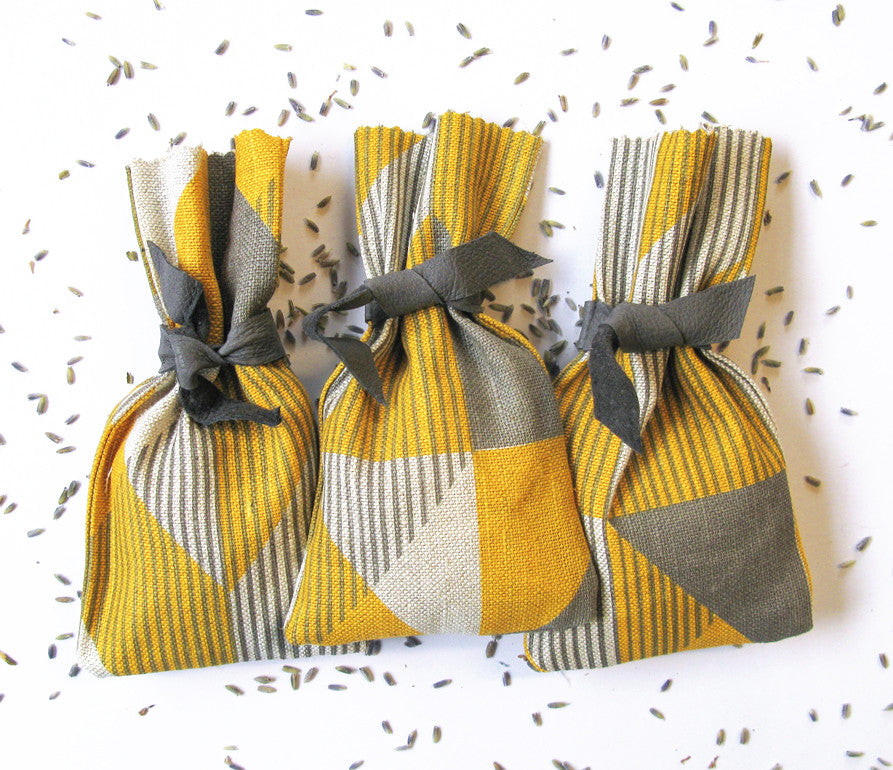 Trigonometry Lavender Bag: Yellow, Grey