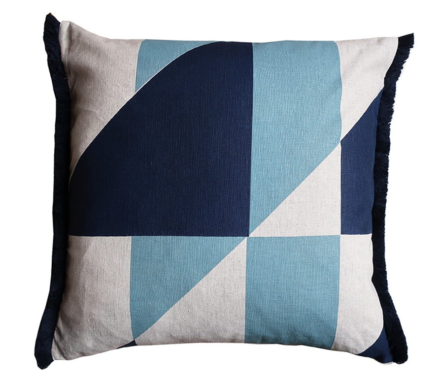 Pennon cushion: Navy, Blue, Slate