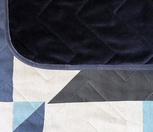 Pennon: Navy, Blue and Slate Quilted Bedspread
