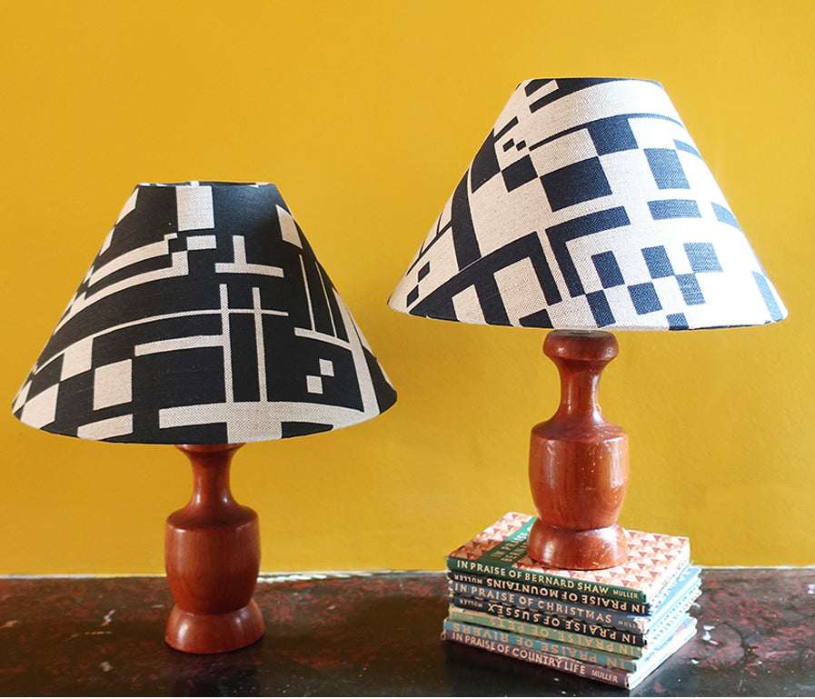 Maze Coolie lampshade: Navy