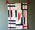 Load image into Gallery viewer, Overprinted French linen wallhanging: Red, Black
