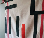 Load image into Gallery viewer, Overprinted French linen wallhanging: Red, Black
