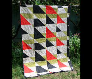 Pennon: Churlish Green, Red and Slate Quilted Bedspread
