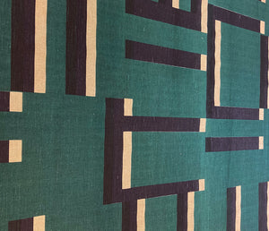Kasbar. Navy, green: Fabric Remnant