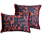Load image into Gallery viewer, Maze cushion: Navy, Burnt pink
