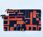 Load image into Gallery viewer, Copy of Maze pouch: Navy and burnt pink
