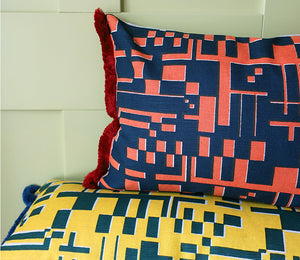 Maze: Navy, Burnt Pink