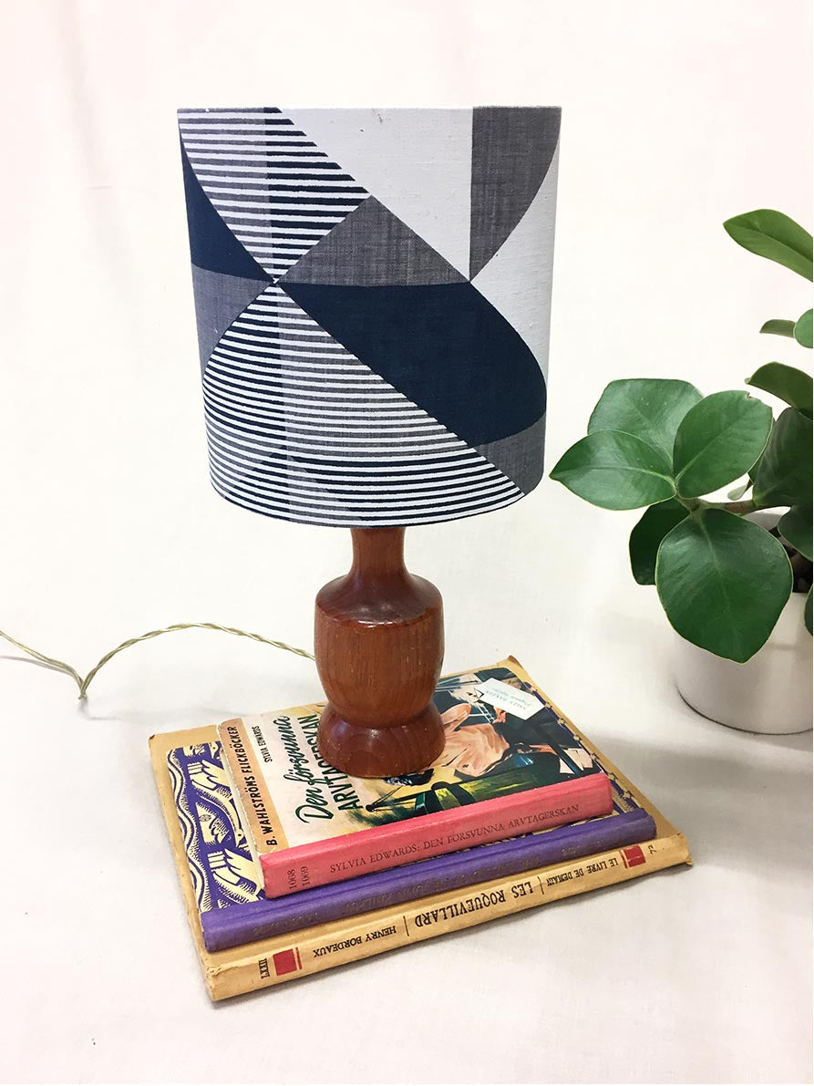 Limited Edition. Grey, Navy and White Trigonometry Lampshade