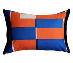 Load image into Gallery viewer, Lattice cushion: Orange, Bright blue

