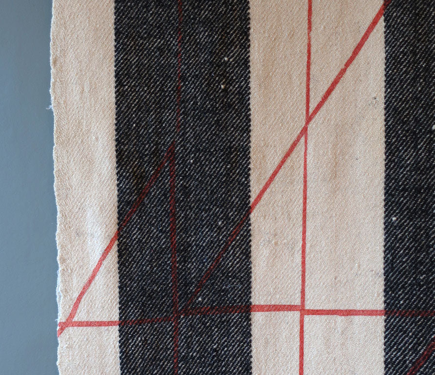 Angle overprinted striped vintage blanket