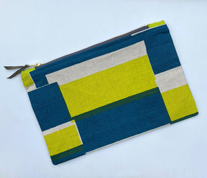 Lattice pouch: Blue, vivid green