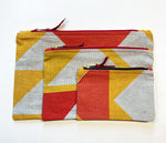 Load image into Gallery viewer, Piecework pouch: Yellow and burnt pink
