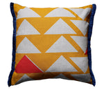Load image into Gallery viewer, Piecework cushion: Yellow, Burnt pink
