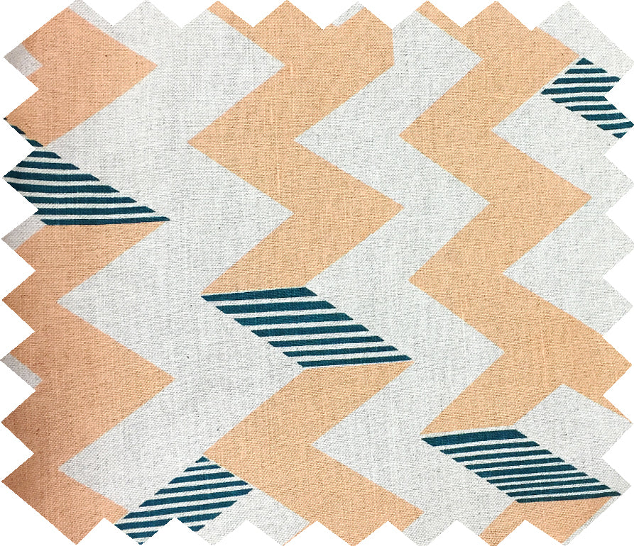 Snakes and Ladders Swatch: Peach and Teal