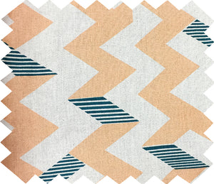 Snakes and Ladders Swatch: Peach and Teal