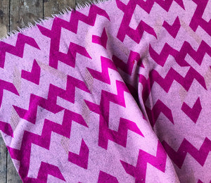 Overprinted Vintage Blanket: Pink Zig Zag