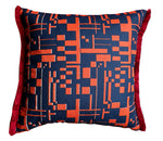Load image into Gallery viewer, Maze cushion: Navy, Burnt pink
