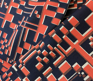 Maze: Navy, Burnt Pink