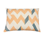 Load image into Gallery viewer, Snakes and Ladders Cushion: Peach and Teal
