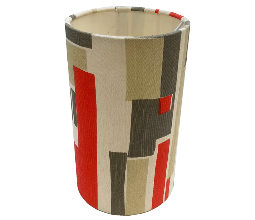 Topsy Turvy. Red, taupe and grey: mini lampshade