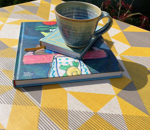 NEW! Trigonometry oilcloth: Mustard and yellow