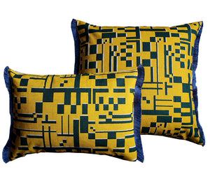 Maze cushion: Yellow, Green
