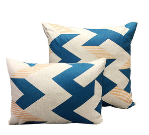 Zig Zag: Electric Blue and Peach